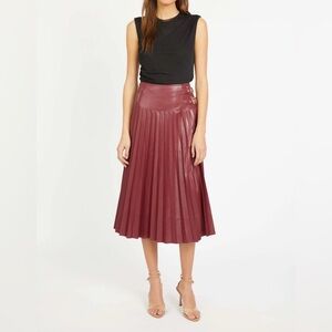 Caballero Hendrix Vegan Leather Skirt - Cabernet
